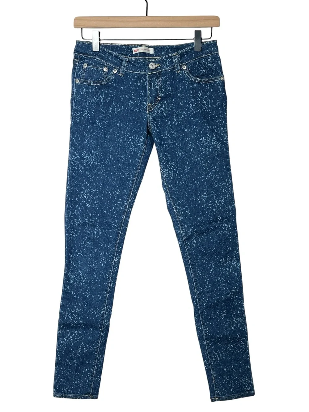 Levi's Blue Speckled 710 Super Skinny Jeans youth size 16 B95